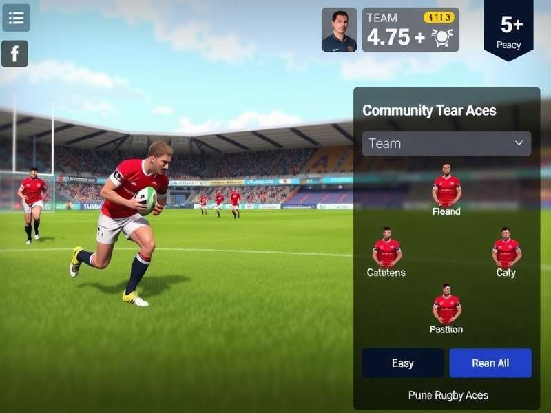 Pune Rugby Aces gameplay screenshot showing rugby action